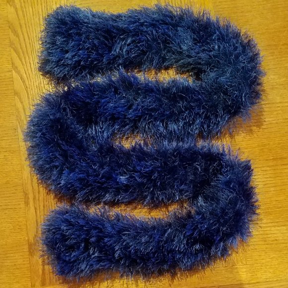 Bright Blue Fuzzy Scarf - Picture 3 of 3